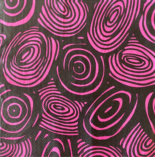 Printed Fucsia Paper Napkins