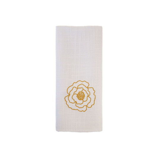 Gold Flower Embroidered Napkins