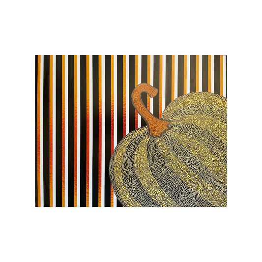 Pumpkin Vertical Lines Gloss Paper Placemats