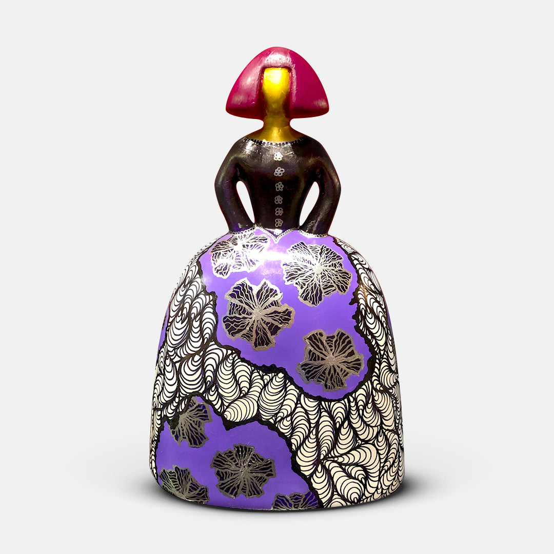 BLACK AND WHITE PURPLE LADY