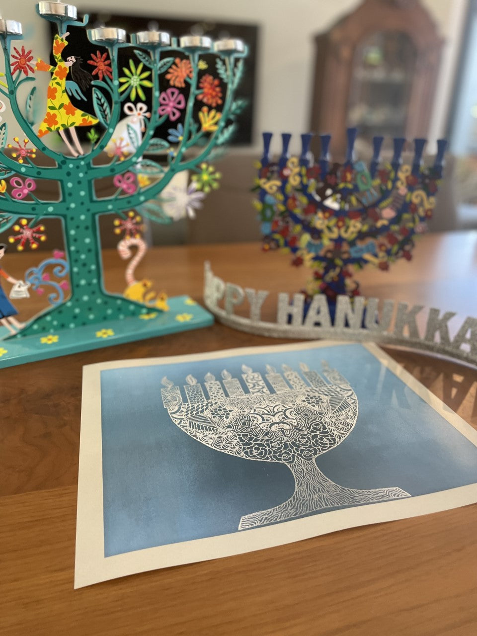 Hanukkah Menorah Gloss Paper Placemats