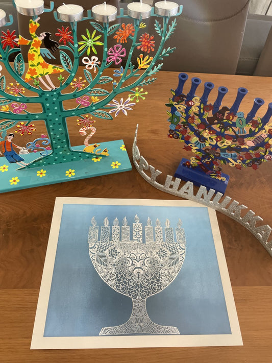 Hanukkah Menorah Gloss Paper Placemats