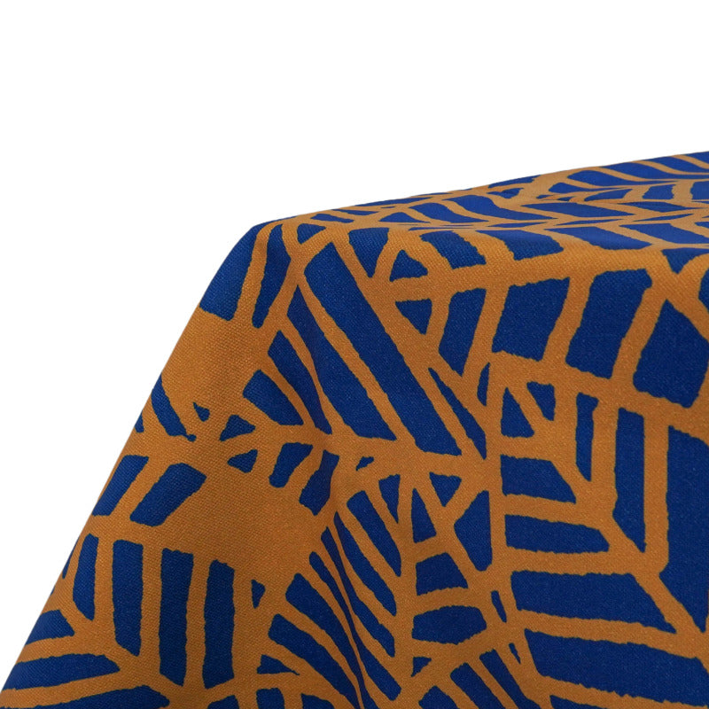 Blue and Gold Water Resistant Table Cloth