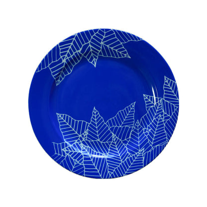 White and Blue Leafs Porcelain Plates