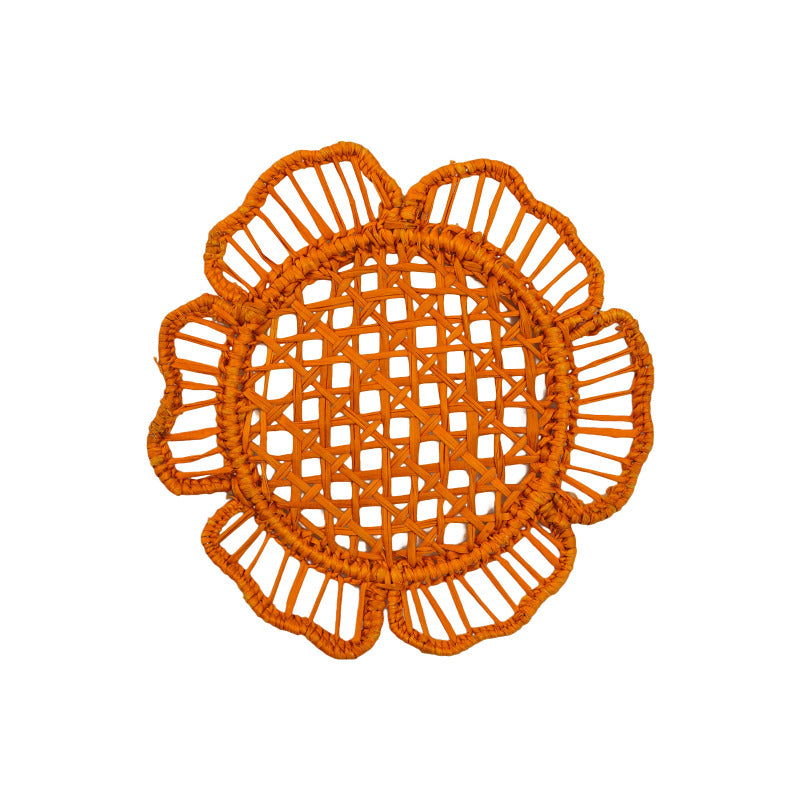 Artisan Woven Orange Coasters