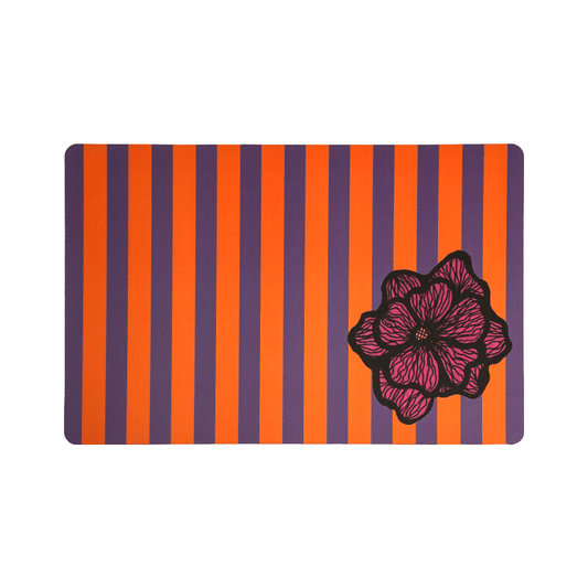 Flower and Stripes Gloss Paper Placemats