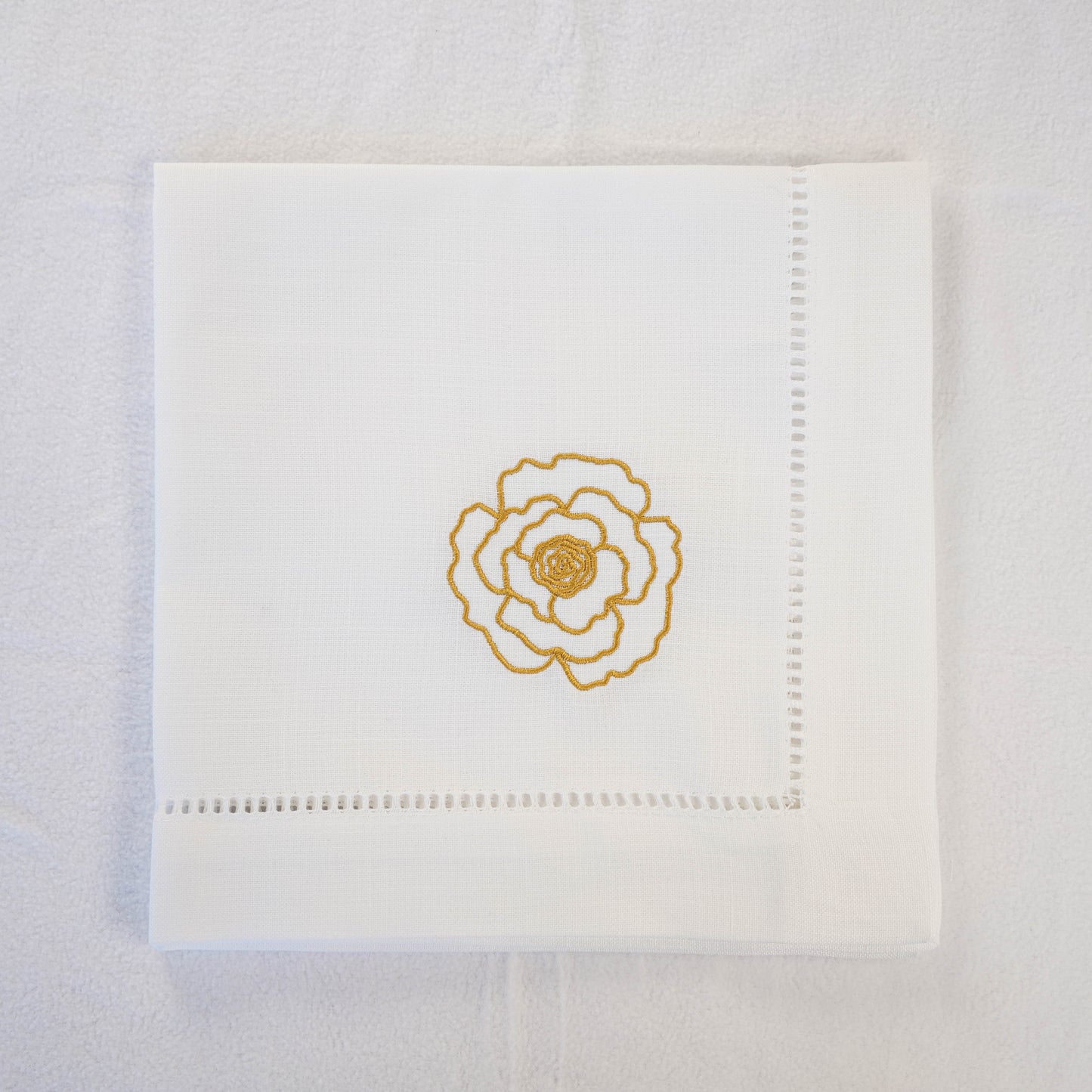 Gold Flower Embroidered Napkins