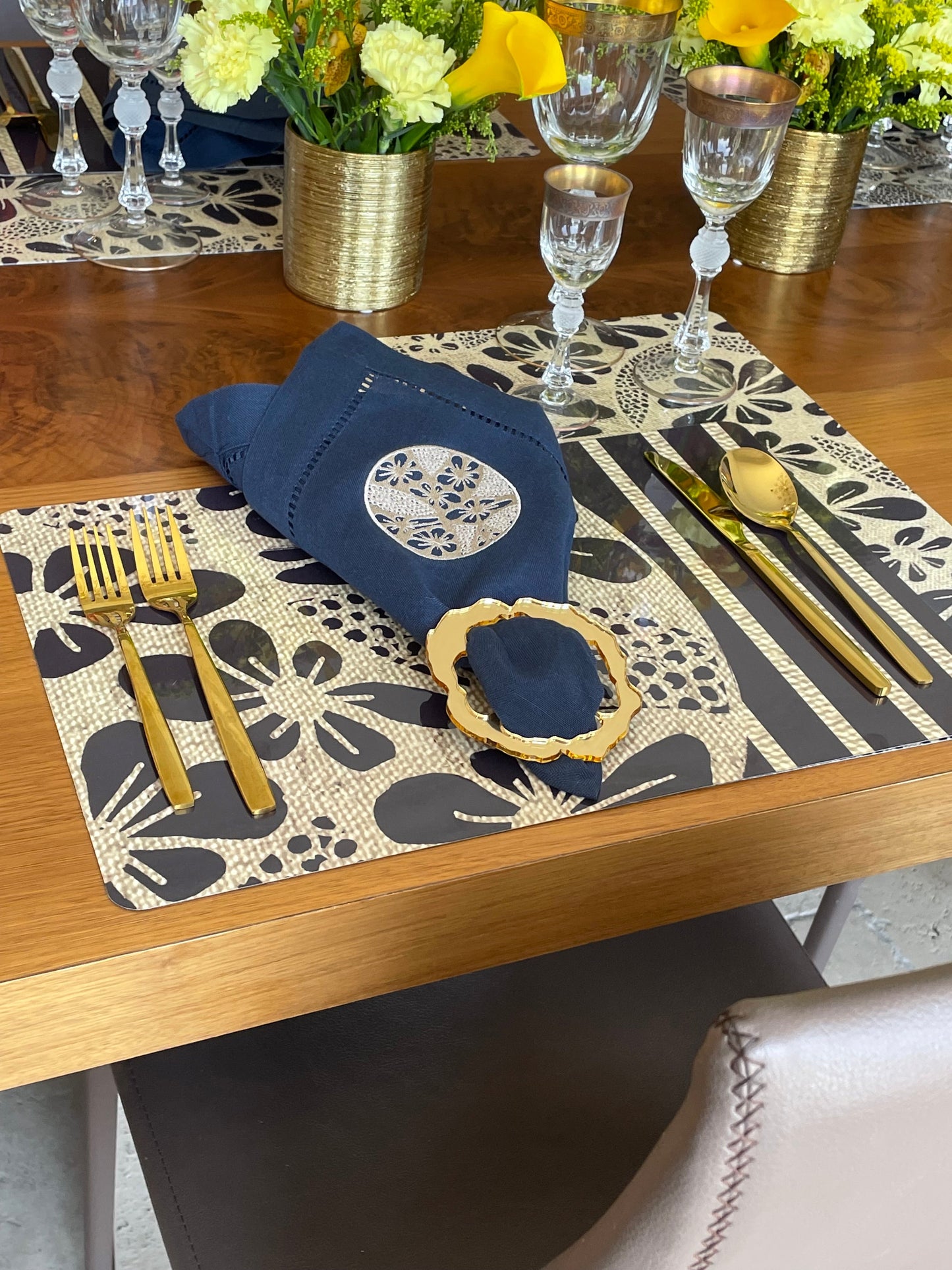 Dark Blue Linen Napkins