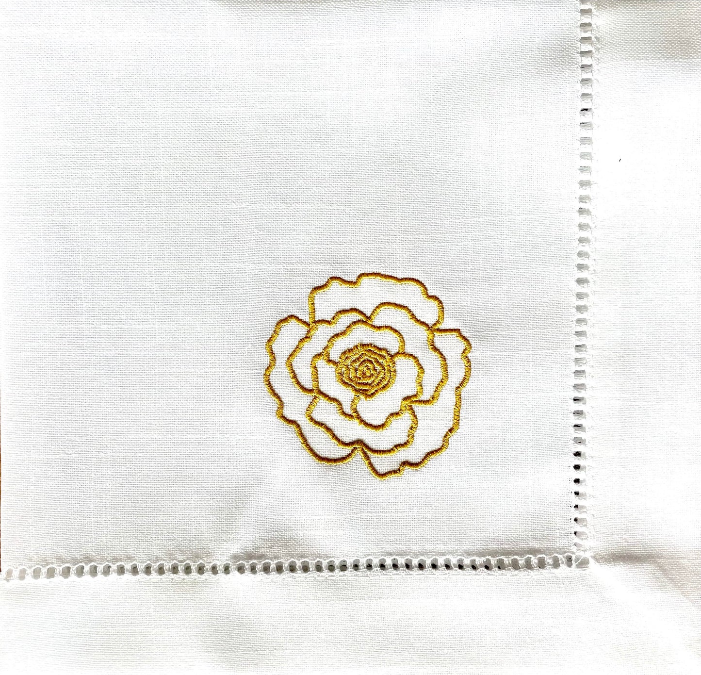 Yellow Flower Embroidered Napkins