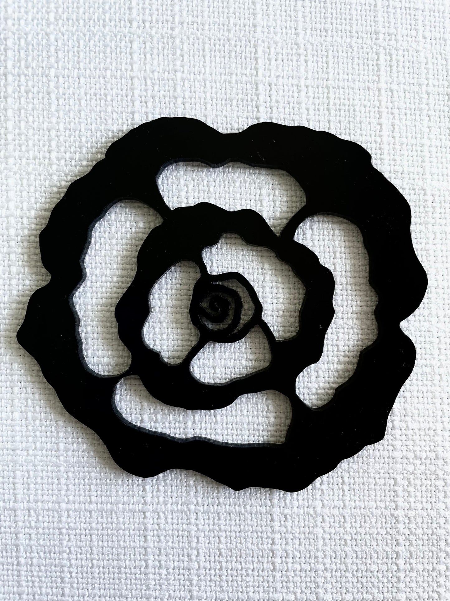 Black Flower Acrylic Coaster