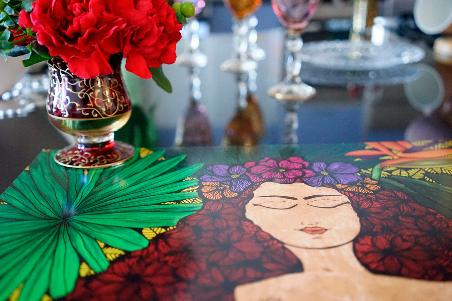 Bronze Lady Double Sided Vinyl Placemat