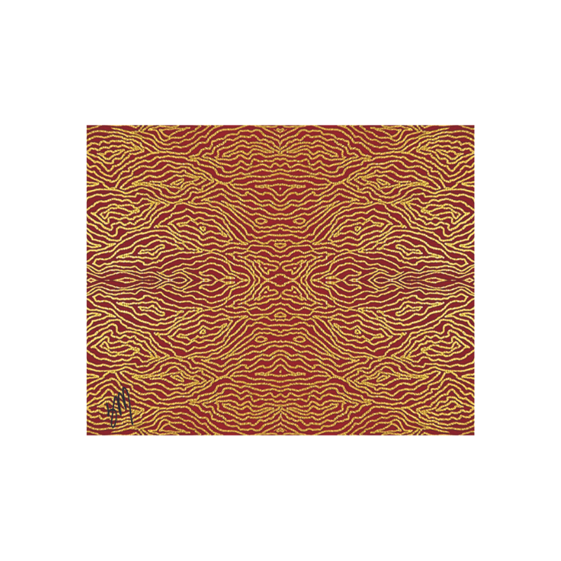 Red & Gold Print Gloss Paper Placemats