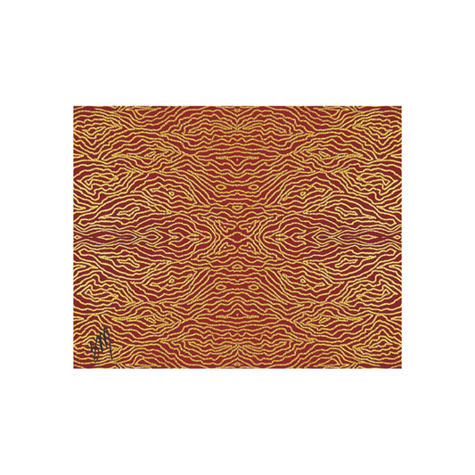 Red & Gold Print Gloss Paper Placemats