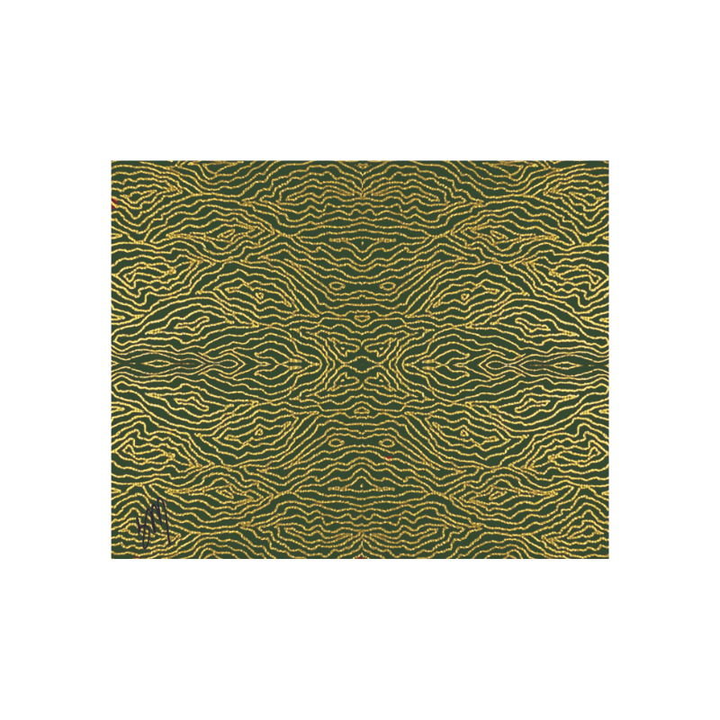 Green and Gold Print Gloss Paper Placemats