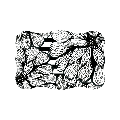 Black and White Wavy Double Sided Vinyl Placemats